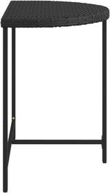 Modern Rectangular Garden Table Black Poly Rattan Medium Durable Outdoor Indoor Table with Powder-Coated Steel Frame - Photo 6