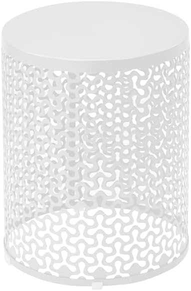 Outdoor Side Table Set of 3, Nesting Coffee End Tables Indoor, Lightweight Patio Furniture for Balcony, Garden,Coffee Table for Indoor, Plant Stand Outdoor,12", 14", 16" H (Matte White)