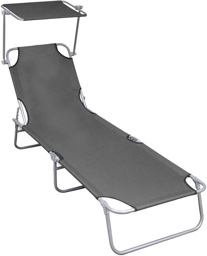 Folding Sun Lounger, Patio Chaise Lounge Chair, Outdoor Recliner Lounge Chair Sun Loungers - Photo 1