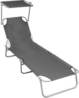 Folding Sun Lounger, Patio Chaise Lounge Chair, Outdoor Recliner Lounge Chair Sun Loungers - Photo 1