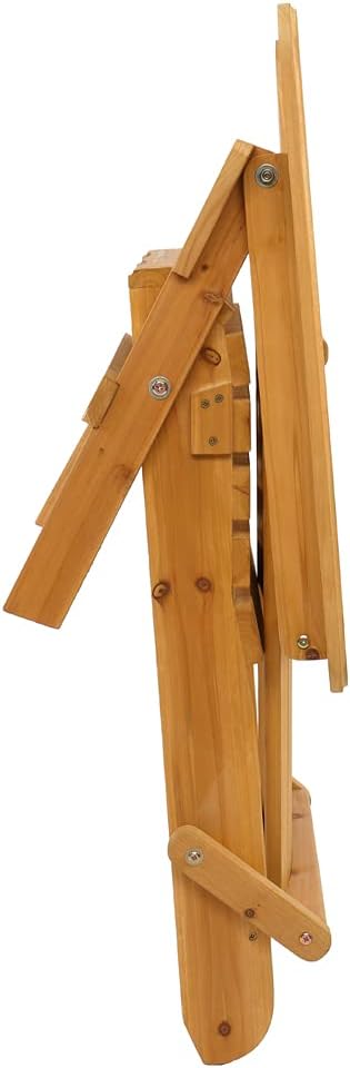Folding Adirondack Chairs Wood Lawn Chair Wooden Lounger 350 LBs Support Seating Natural Finished Weather Resistant Indoor Outdoor Furniture