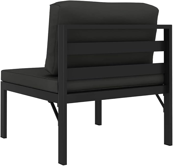 Aluminum Modular Outdoor Sectional Middle Sofa 27.6"x25.4"x25.4" Anthracite Powder-Coated Frame with Weather-Tough - Photo 4