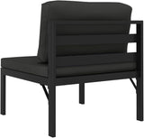 Aluminum Modular Outdoor Sectional Middle Sofa 27.6"x25.4"x25.4" Anthracite Powder-Coated Frame with Weather-Tough - Photo 4