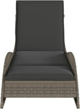 Grey PE Rattan Adjustable Chaise Lounge Chair Outdoor Patio Lounger 80.7"x23.6"x28.7" with 3-Position Recline & - Photo 5
