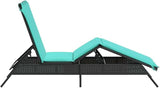 Outdoor Sun Lounger, Adjustable Patio Recliner with Cushion - Photo 5