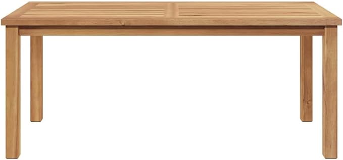 Modern Outdoor Coffee Table Solid Teak Wood 43.31x21.65x17.72 in Brown Patio Cocktail Table Weather Resistant for Garden Balcony Porch