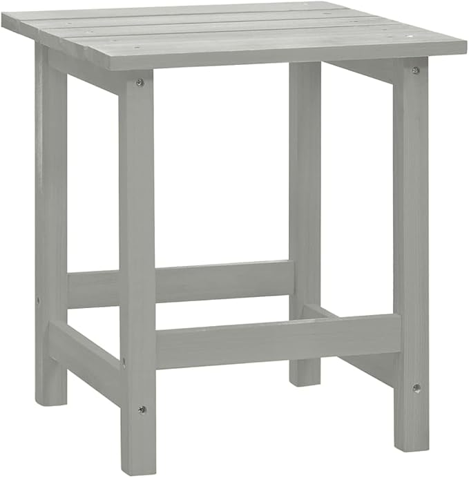 Large Grey Solid Fir Wood Ergonomic Garden Chair and Table Combo Set for Outdoor Patio Balcony with Weather-Resistant - Photo 8