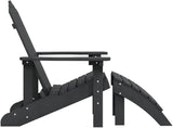 Garden Adirondack Chair with Footstool Anthracite HDPE Standard Size Detachable for Patio Balcony Outdoor Relaxation - Photo 5