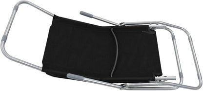 Textilene Folding Sunlounger Set of 2, Black Powder-Coated Steel Frame Outdoor Chaise 55.9"x23.6"x38.2", Zero-Assembly Poolside Patio Recliner for Garden, Beach and Balcony
