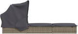 Sunbed Grey PE Rattan, Powder-Coated Steel 83.1 x 25.6 in Outdoor Sun Lounger Outdoor Chaise Lounge for Pools backyards - Photo 6