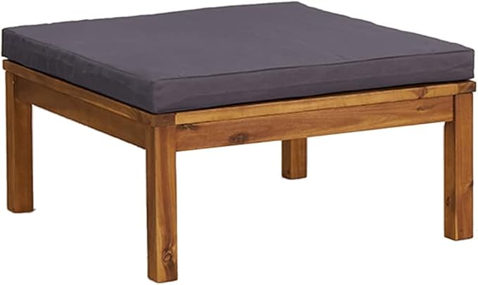 Outdoor Loveseat Patio Sofa 25.6'' Acacia Wood Frame Oiled Finish 2-Seat Garden Lounge Set w Cushions & Footrest for - Photo 7