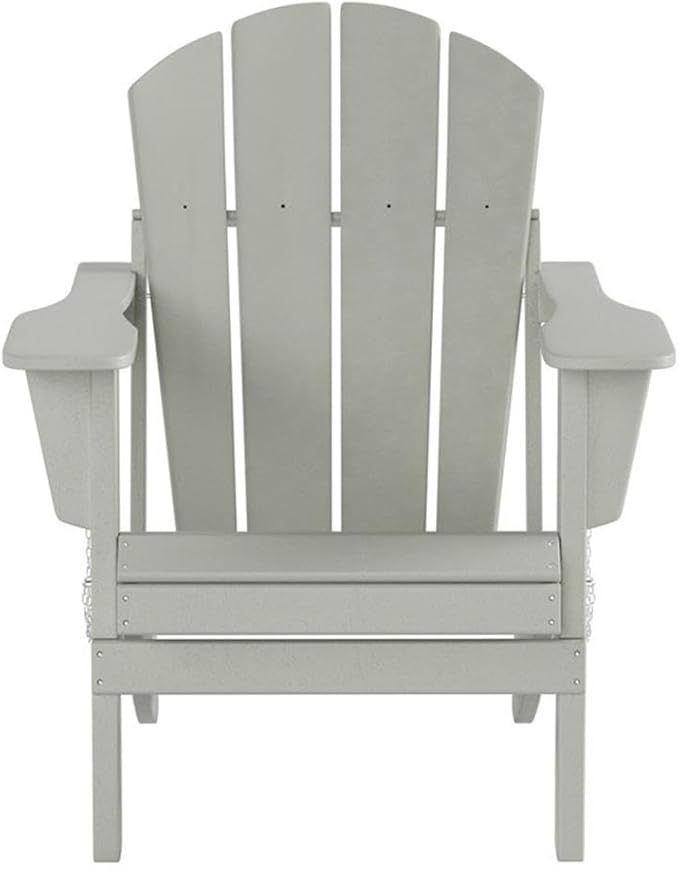 Costaelm Outdoor Folding Chair, Outdoor Seating Folding Firepit Chairs, All Weather Poly Adirondack Chair for Deck Backyard Garden Lawn Pool Patio, Sand