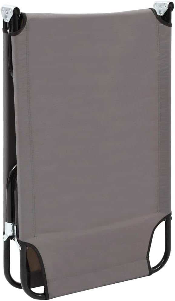 Folding Sun Lounger 22.8"x74.8"x11" Steel Frame 600D Polyester Portable Beach Chair No Assembly Garden Pool Patio