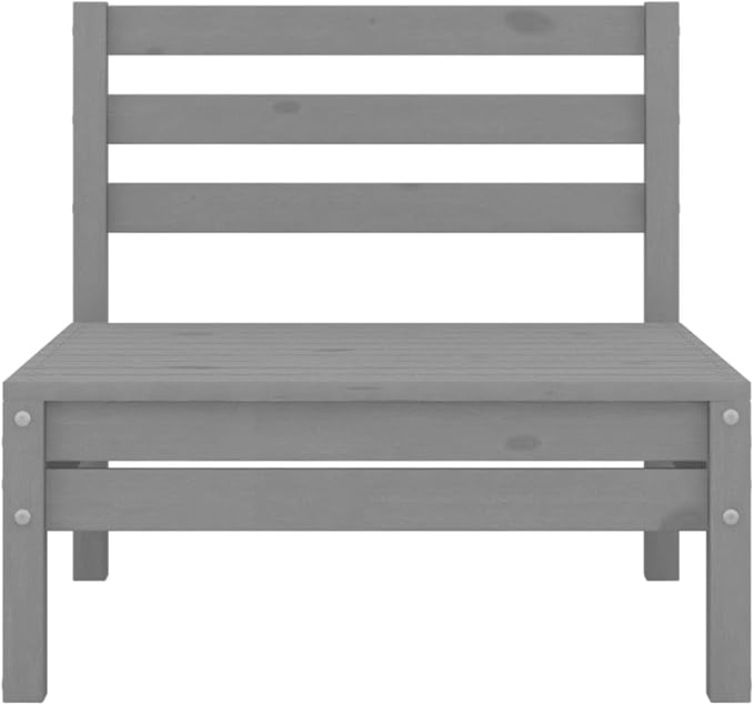 3-Piece Patio Lounge Set Solid Pinewood Gray Outdoor Furniture with Table for Backyard Garden Balcony Porch