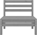 3-Piece Patio Lounge Set Solid Pinewood Gray Outdoor Furniture with Table for Backyard Garden Balcony Porch - Photo 6