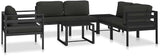 Anthracite Modular Outdoor Sofa 27.6 x 29.5 x 25.4 in Single Patio Couch Powder-Coated Aluminum Frame Removable - Photo 7