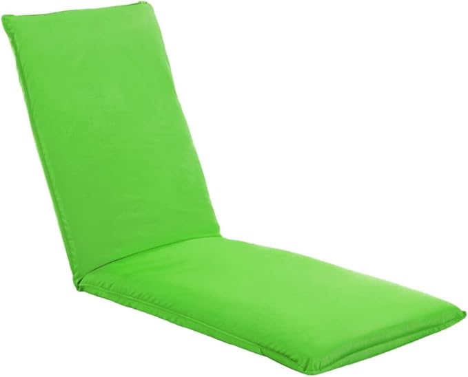 Foldable Green Oxford Outdoor Chaise Lounge, 22x68.9x3.9 in Steel Frame Sunbathing Chair, 5-Position Reclining for Patio, Poolside, Beach Portable Outdoor Lounge Chair