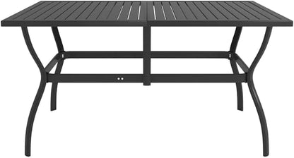 Outdoor Small Table Patio Furniture Outside Table Patio Side Tables Patio Table Anthracite 55.1"x31.5"x28.3" Steel
