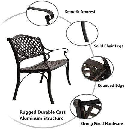 Garden Bench Outdoor Bench for Patio Metal Bench Park Bench with Armrests Sturdy Steel Frame Furniture Metal Bench for Yard Porch Clearance Work Entryway (Rose Gold-40.5 inches)
