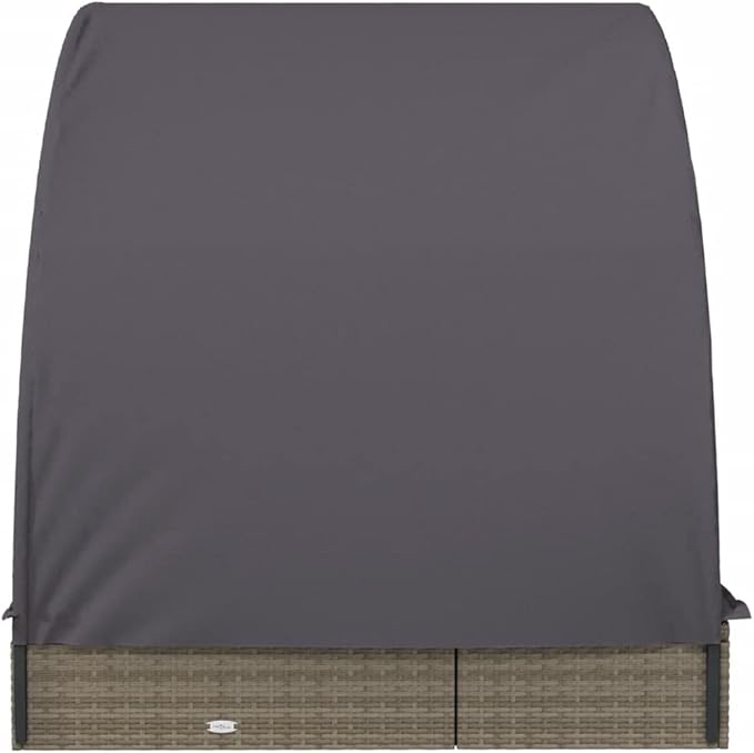 2-Person Adjustable Outdoor Chaise Lounge, 83" Gray PE Rattan Sunbed with Multi-Position Backrest & Cushions - Photo 6