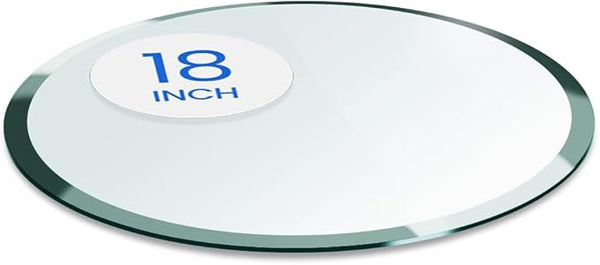 Dulles Glass 18 inch Round Glass Table Top - Tempered - 1/2" Thick Glass Surface, Safe Beveled Edge - Photo 1