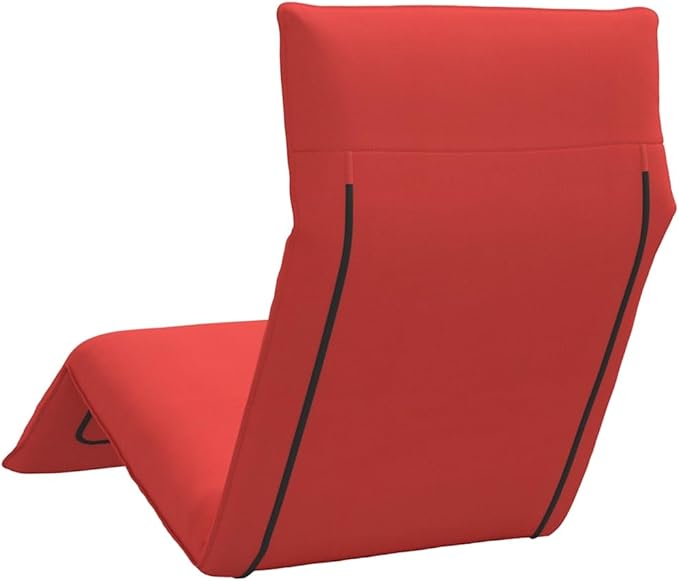 Red Folding Sun Lounger, 69"x21"x3", 5-Pos Reclining, Water-Repellent Oxford, Portable for Patio Pool Yard Camping