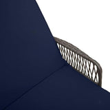 3-Piece Outdoor Lounge Set Grey-Navy Poly Rattan Adjustable Chaise 78.74x21.65x36.22 in with Side Table Cushions Modern - Photo 9