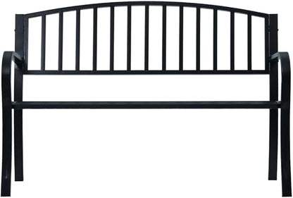 Garden Bench Black Powder-Coated Steel 47.2 in Long Durable,Sturdy Black PowderCoated Steel Garden Bench for Outdoor Comfort Patio Furniture