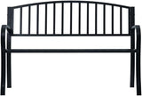 47.2" Outdoor Garden Bench Black Powder-Coated Steel Patio Seating for 2 Weather Resistant Front Porch or Balcony - Photo 3