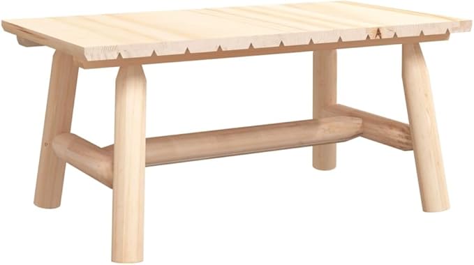 Solid Spruce Wood Coffee Table Rustic Natural Wood Furniture Indoor Outdoor Use Durable Construction Oiled Finish - Photo 3