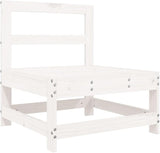 Modular Garden Sofa Seat, Solid Pine Wood Patio Furniture, White Rectangular Outdoor Lounge Chair for Balcony, Terrace - Photo 6