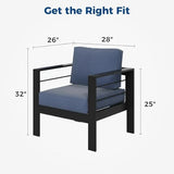 Kiss the Water Outdoor Patio Metal Furniture Chair - Photo 2