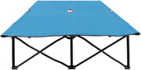 Blue Two Person Folding Sun Lounger Adjustable Outdoor Chaise Lounge Chair for Garden Terrace Poolside and Beach - Photo 4