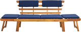 Patio Bench with Cushions 2-in-1 75" Solid Acacia Wood，Garden Benches, Park Benches, Outdoor Benches - Photo 6