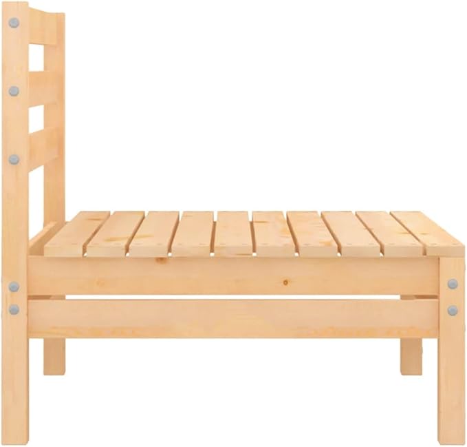 3-Piece Patio Lounge Set Solid Pine Wood Outdoor Furniture Set with Table, Modular Design for Garden Balcony Porch Backyard Sunroom, Weather Resistant Patio Conversation Set