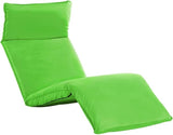 Foldable Green Oxford Outdoor Chaise Lounge, 22x68.9x3.9 in Steel Frame Sunbathing Chair, 5-Position Reclining for Patio - Photo 1