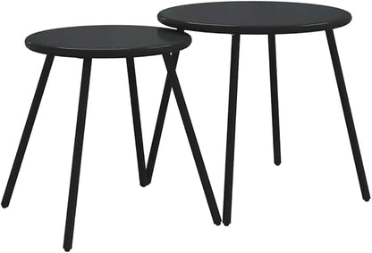 Modern 5-Piece Balcony Furniture Set Black, Outdoor Patio Bistro with Cushions, Powder-Coated Steel Garden Conversation Set for Small Spaces, Balcony, Terrace, Porch