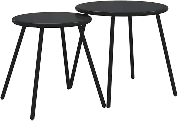Modern 5-Piece Balcony Furniture Set Black, Powder-Coated Steel Frame with Weather-Resistant Cushions for Outdoor Patio Relaxation and Social Gatherings, Durable Space-Saving