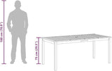 vidaXL Patio Dining Table - 70.9"x35.4"x29.5" Solid Acacia Wood - Rectangular Outdoor Garden Furniture - Photo 4