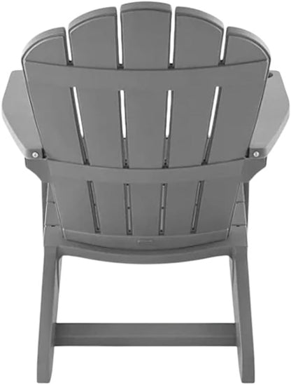 Modern Adirondack Chair with Cup Holder, Outdoor Patio Furniture (Classic Gray)