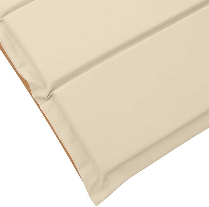 2-Pack Acacia Wood Sun Lounger Set Beige 21.65"x72.44"x25.20" Adjustable Chaise Cushion Solid Frame Modern Patio Lounge Chairs for Garden Poolside Backyard or Balcony Use