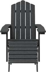 Adirondack Chairs Set with Footstool and Table HDPE Anthracite Outdoor Patio Furniture for Garden Terrace Relaxation - Photo 5