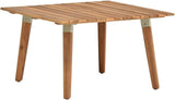 Outdoor Coffee Table 23.6x23.6 in Brown Solid Acacia Wood Square Patio Accent Table Portable Folding Assembly for - Photo 1