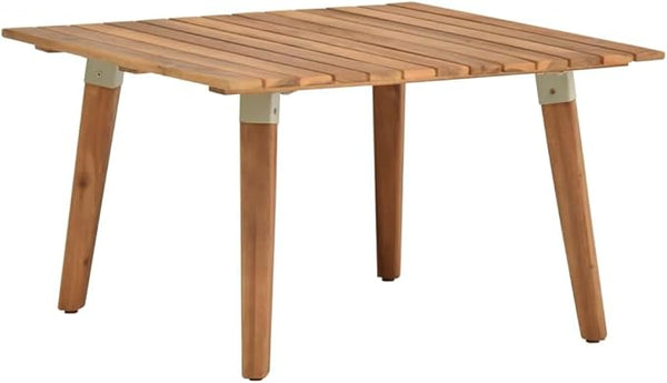 Outdoor Coffee Table 23.6x23.6 in Brown Solid Acacia Wood Square Patio Accent Table Portable Folding Assembly for - Photo 1