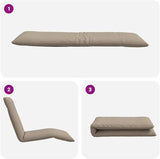 Folding Sun Lounger Taupe, 68.9x21.3x3.3 Outdoor Chaise with 5 Recline Positions, Oxford Fabric Recliner for Patio - Photo 7