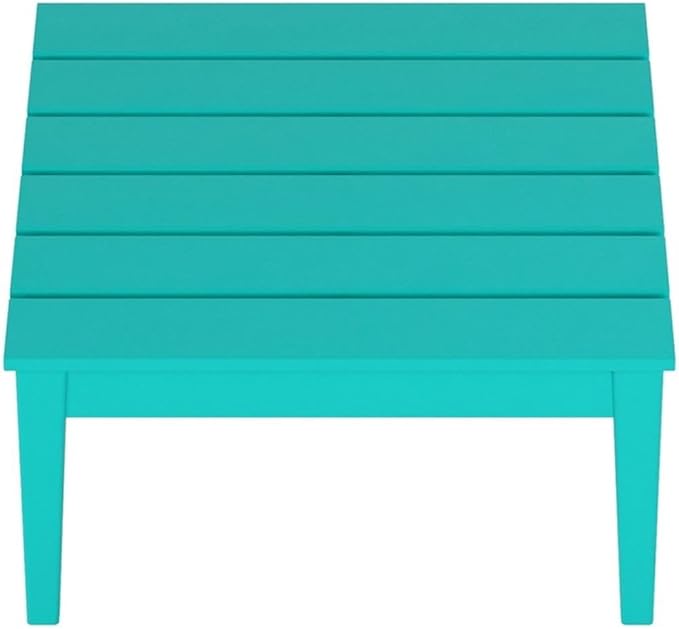 Costaelm Outdoor Side Tables for Patio, Small Patio Conversation Table Weather Resistant Coffee Table, Small Square Outdoor End Tables for Porch, Balcony, Poolside, Turquoise