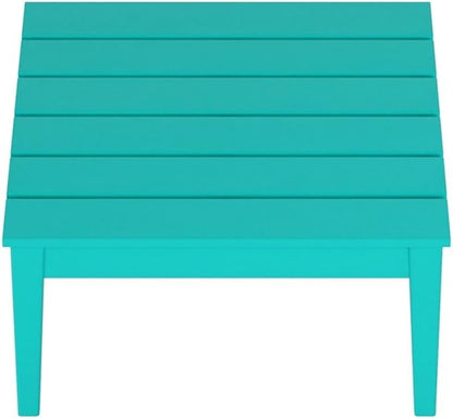 Costaelm Outdoor Side Tables for Patio, Small Patio Conversation Table Weather Resistant Coffee Table, Small Square Outdoor End Tables for Porch, Balcony, Poolside, Turquoise