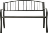 Outdoor Metal Patio Garden Bench with Backrest and Armrest - Photo 1