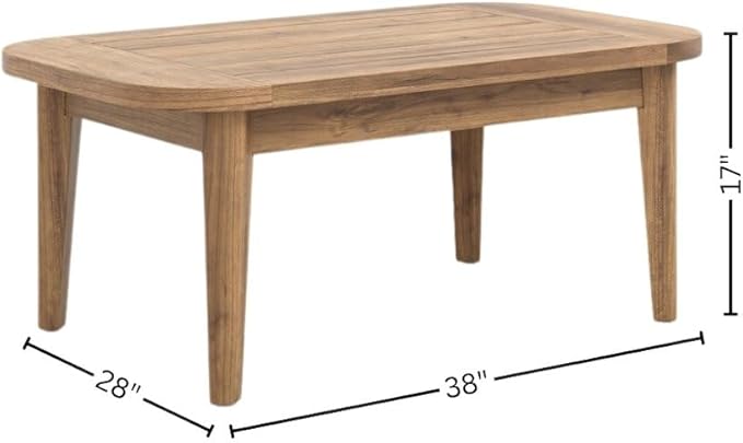 Brown Wooden Coffee Table, Rectangular Outdoor Coffee Table for Patio Seating Areas, Ideal for Decks and Garden Lounges - Photo 2