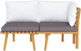 2-Piece Corner Garden Lounge Set with Weather-Resistant Cushions, Solid Acacia Wood Frame for Patio Balcony Conservatory - Photo 4